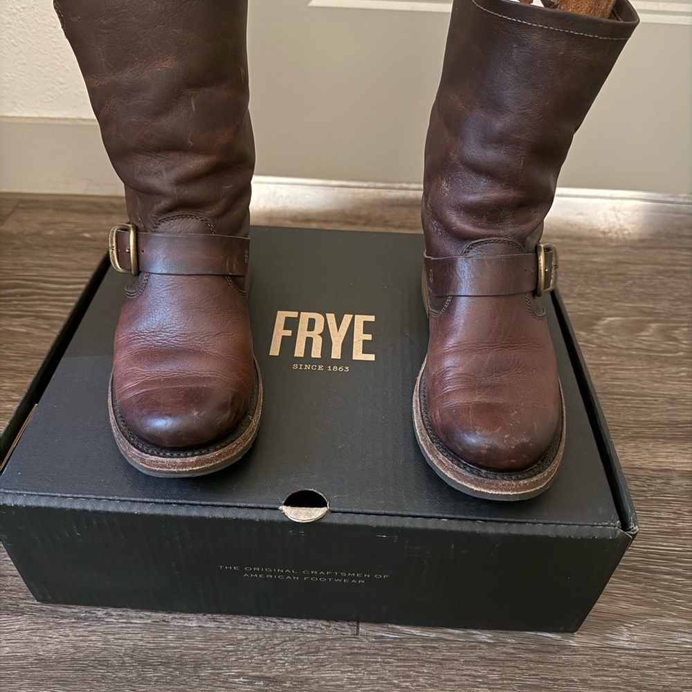 Frye Dark Brown Leather Veronica Short Boots